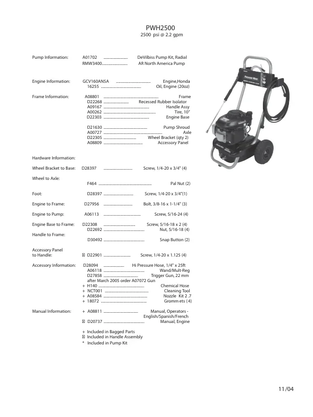 PORTER CABLE, PWH2500, IPL.1